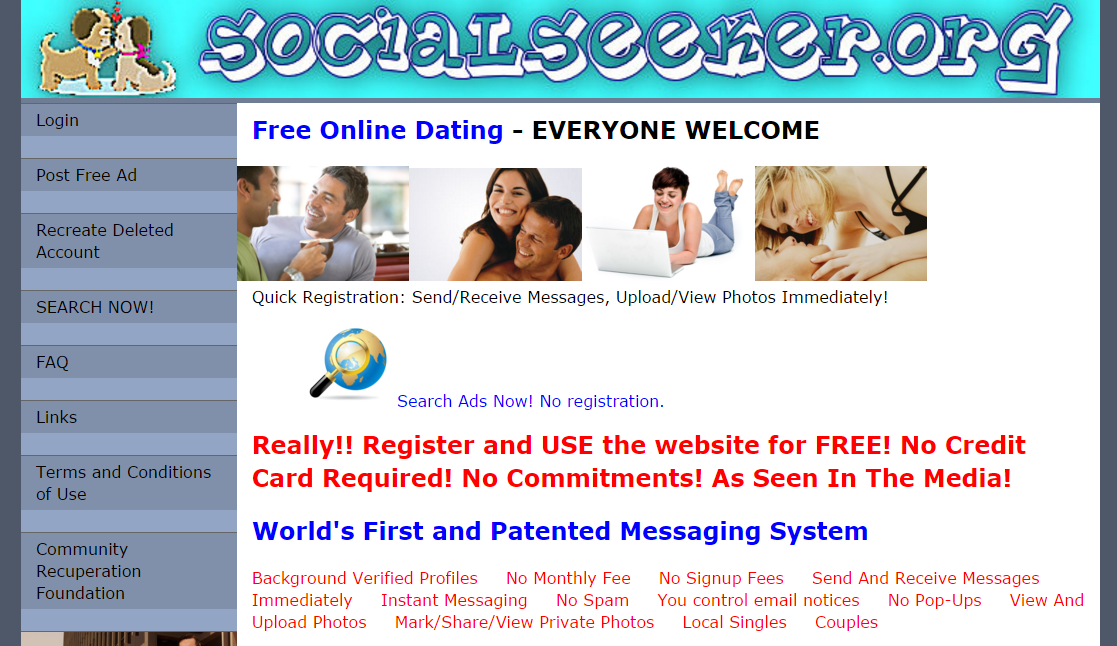 free dating sites no registration required typing
