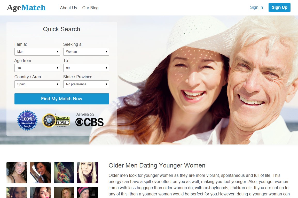 a website specifically designed for older man and younger woman relationshi...